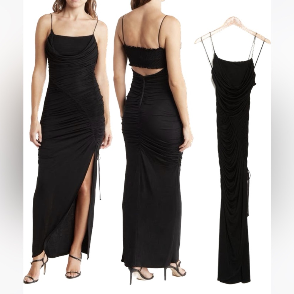 ALICE AND OLIVIA size 2 Ruched Cutout Maxi Dress.